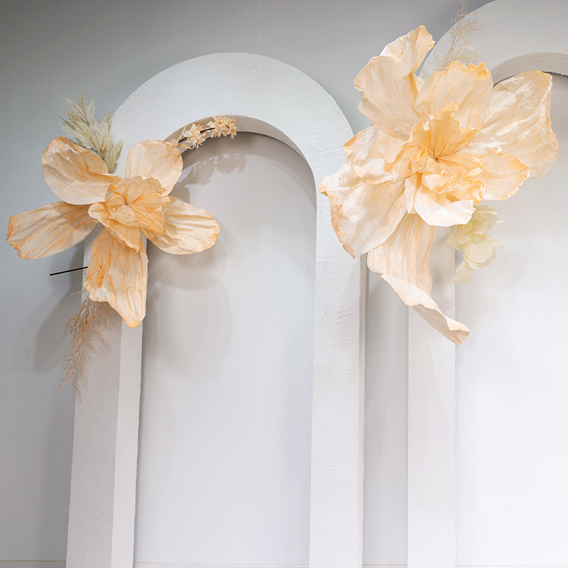 美塑花大型婚礼造型背景橱窗装 饰立体手工飘带褶皱纸花 - 婚庆绢花