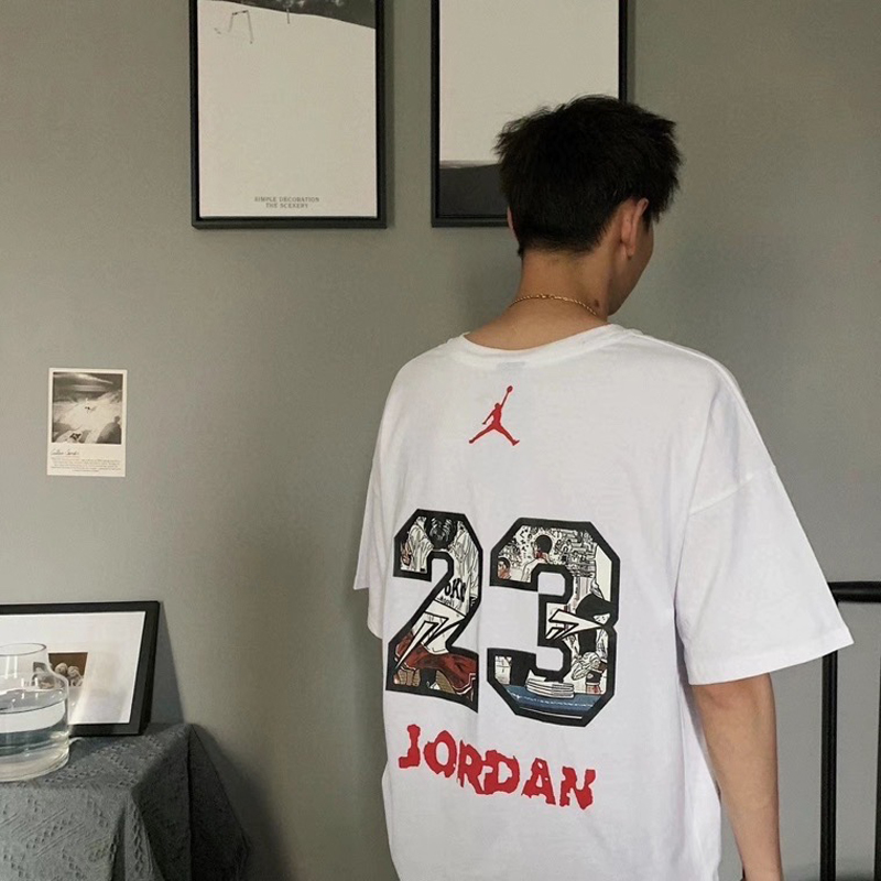 纯棉体恤胖子落肩宽松男士T恤夏季短袖t恤男潮牌2022网红数字印花