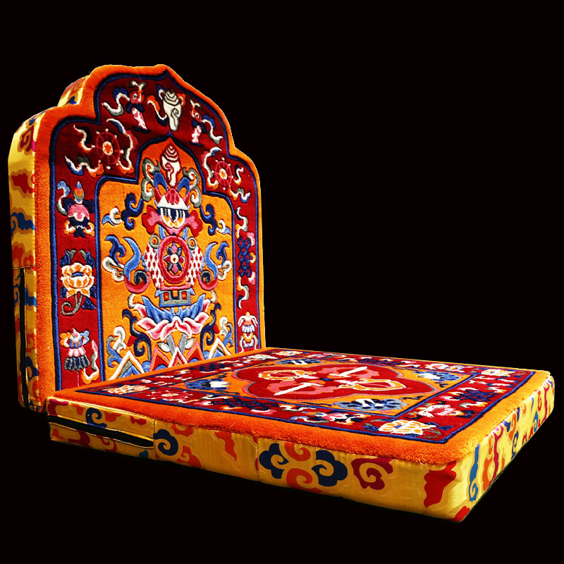 坐垫藏式地毯羊毛八吉祥法座靠背打坐拜垫柔软其他