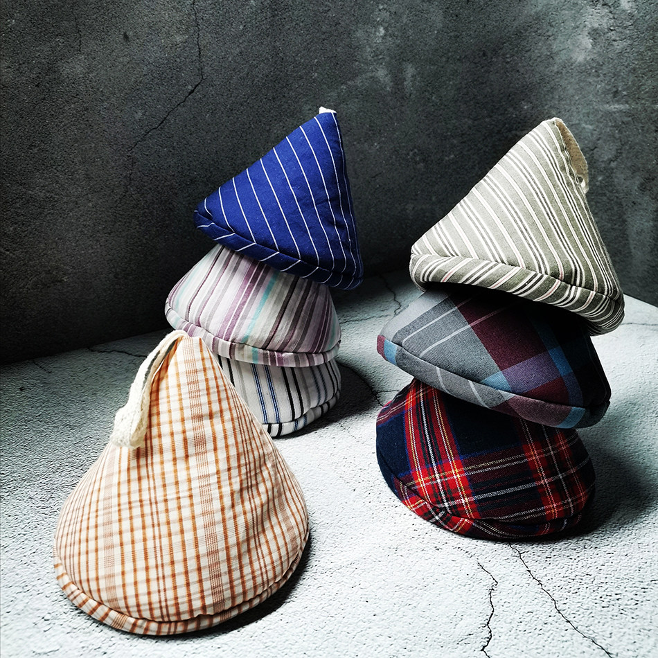 日式古着棉麻夹棉三角防烫锅盖帽砂锅珐琅隔热微波炉手套