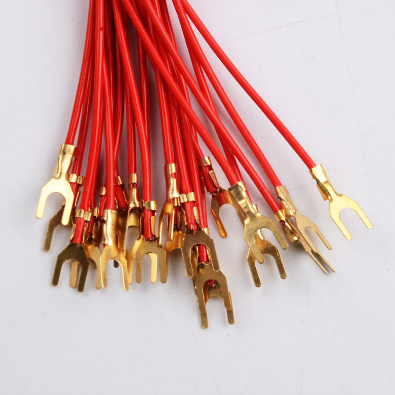 插头导线20cmy鱼叉连接线叉型物理电学仪器电路教学仪器