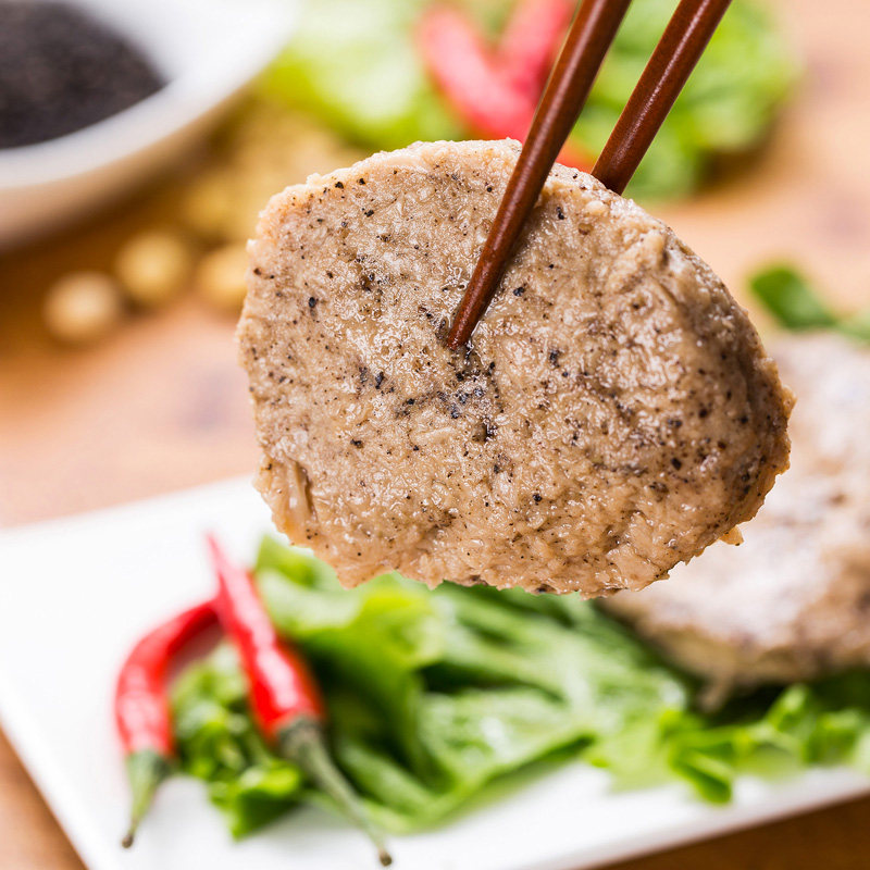 冷冻品齐善素食 素黑椒排 大豆蛋白制品佛家仿荤斋菜素牛排素肉