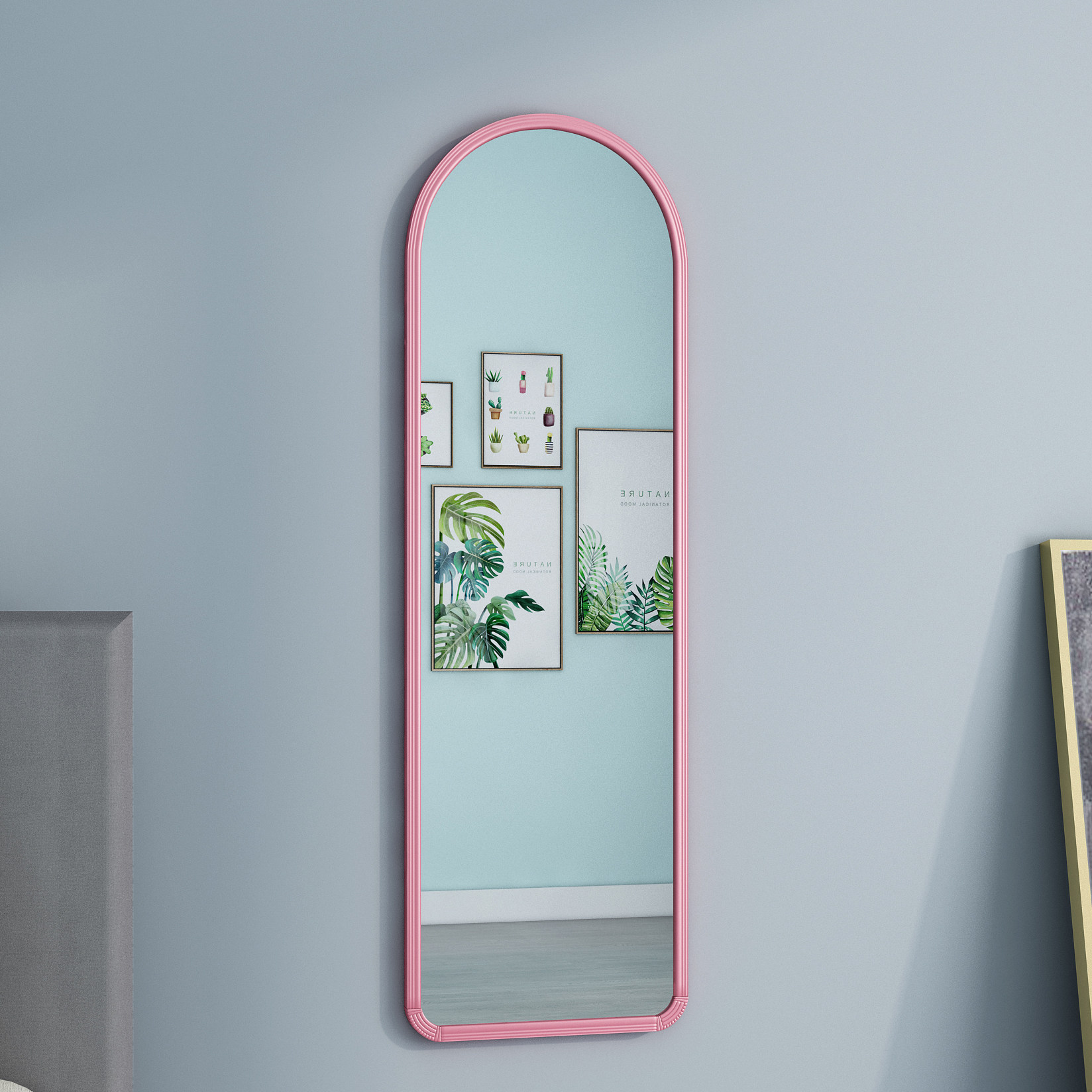 穿衣镜家用全身落地镜简约现代试衣镜宿舍简易立体镜子移动化妆镜