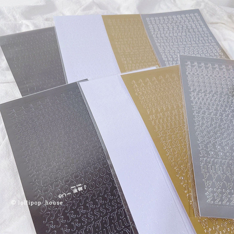 韩国ins烫金金烫英文字母贴纸拍立得照片明星贴纸