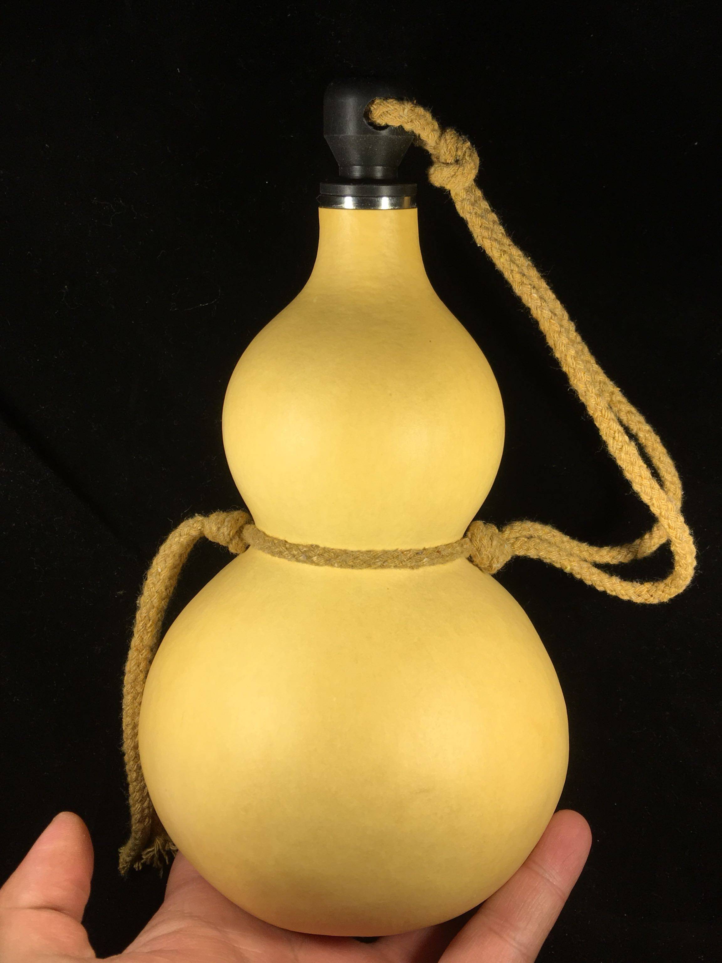 开口天然酒葫芦镶口酒壶装水装酒户外便携随身蜂蜡防渗酒具挂摆件