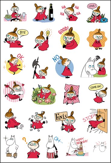 贴纸姆明亚美动漫卡通透明pvc可爱爱小手帐手机贴纸