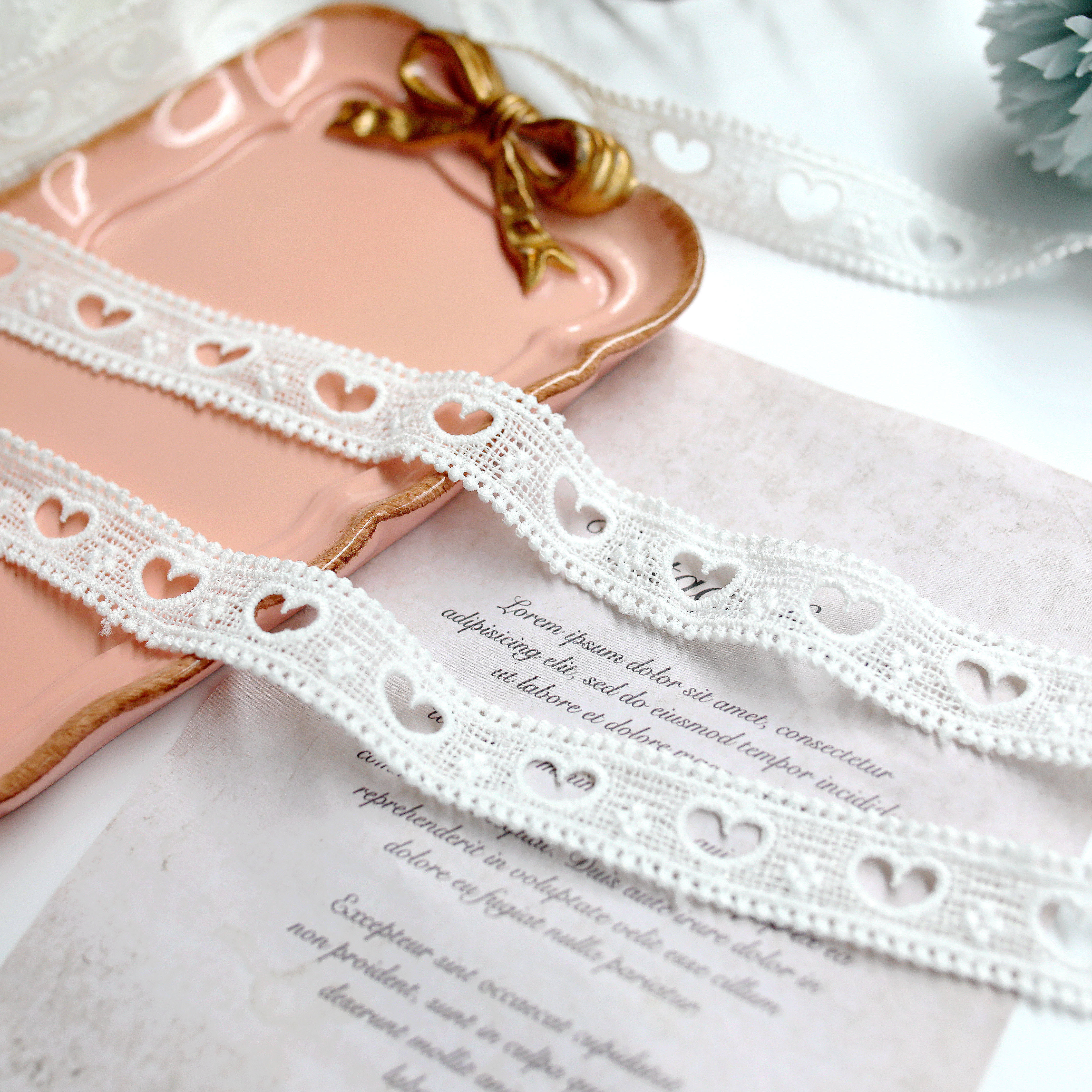 蕾丝丝带2mm爱心水溶刺绣装饰衣服洛丽塔手工其他纺织辅料