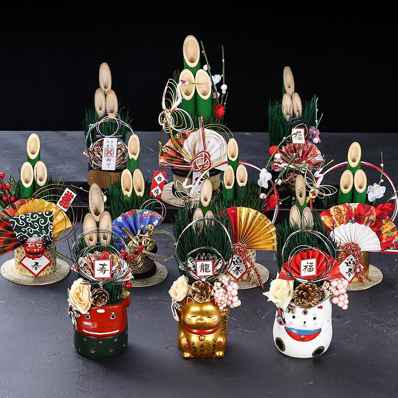 日本料理寿司店门装饰品日式新年迎春摆设和风稻草摆件