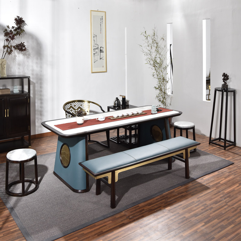 新中式功夫茶茶艺禅意泡茶台岩鸡翅木组合桌椅茶桌茶几