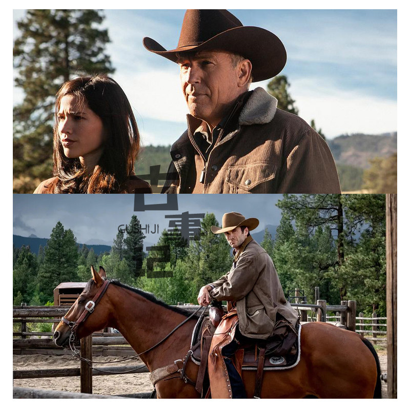 美国西部牛仔帽男女马术骑士帽棕色黄石同款大檐出游藏式定型礼帽