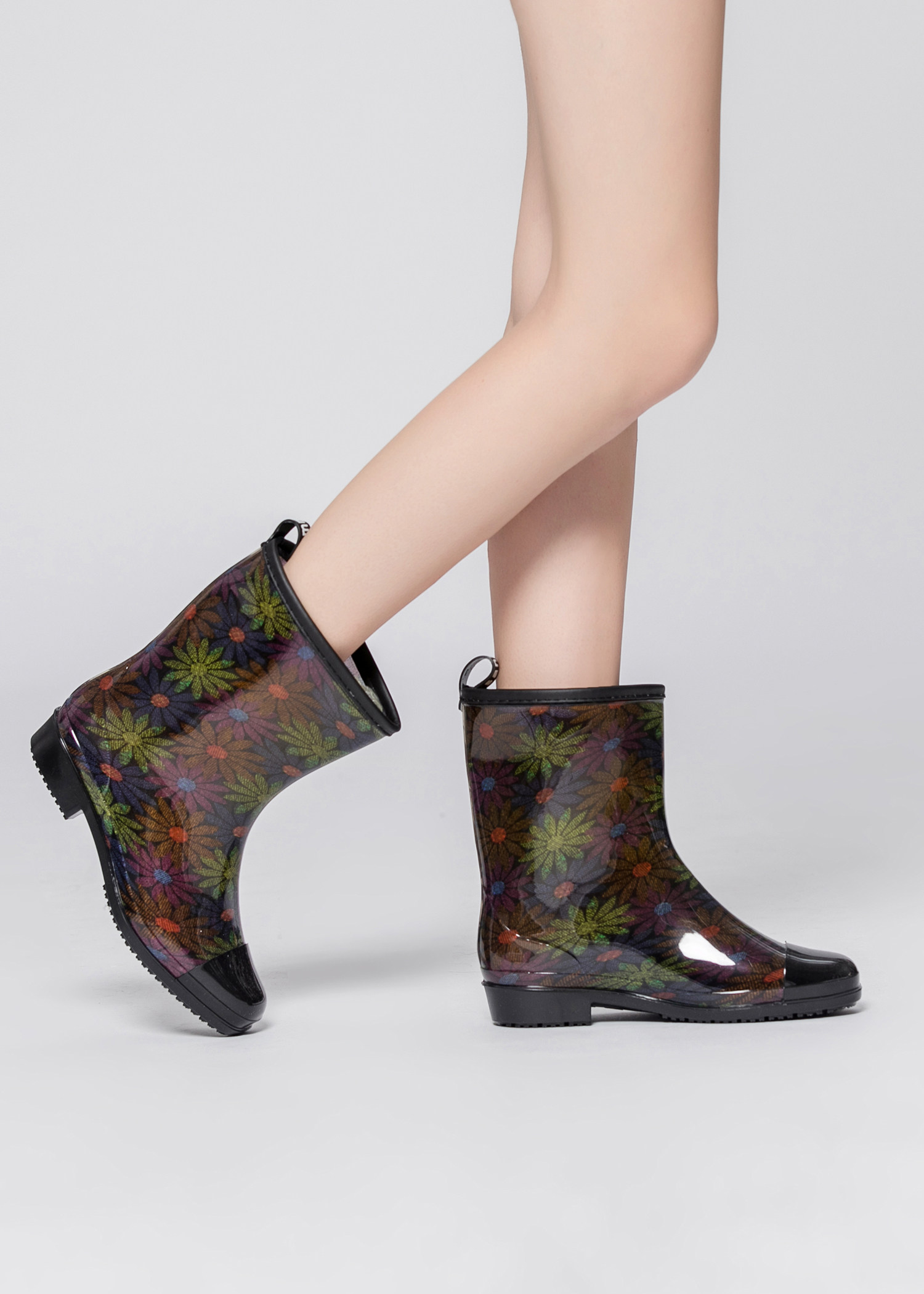 三明三明美美花色系中筒女士加绒可拆雨鞋大气雨鞋