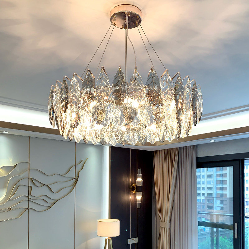 后现代客厅灯简简约大气轻奢水晶吊灯家用高档客厅吊灯