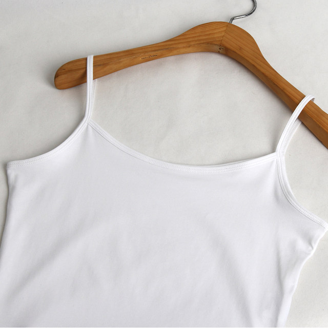 Qingsu 50 cool beautiful cotton short navel short camisole tops women's solid color tight-fitting black and white autumn thin Qingsu 50 cool beautiful cotton short navel short camisole tops women's solid color tight-fitting black and white autumn thin