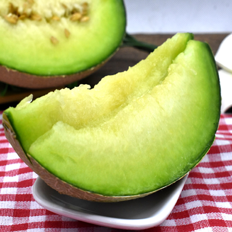 海阳留格网纹瓜甜瓜哈密瓜孕妇应季新鲜水果绿瓤口口蜜农家包邮