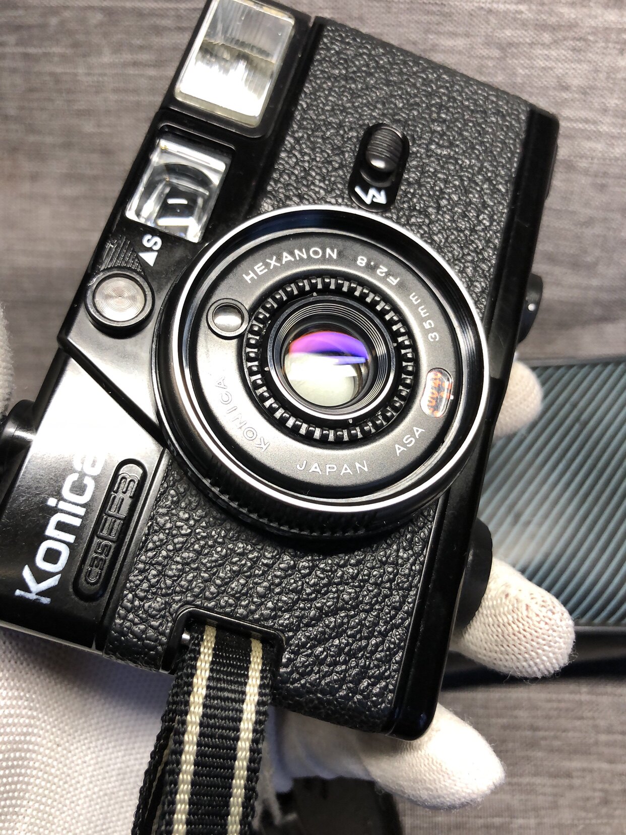 黑色konica柯尼卡c35ef3胶卷胶片菲林机械定焦中古旁轴相机