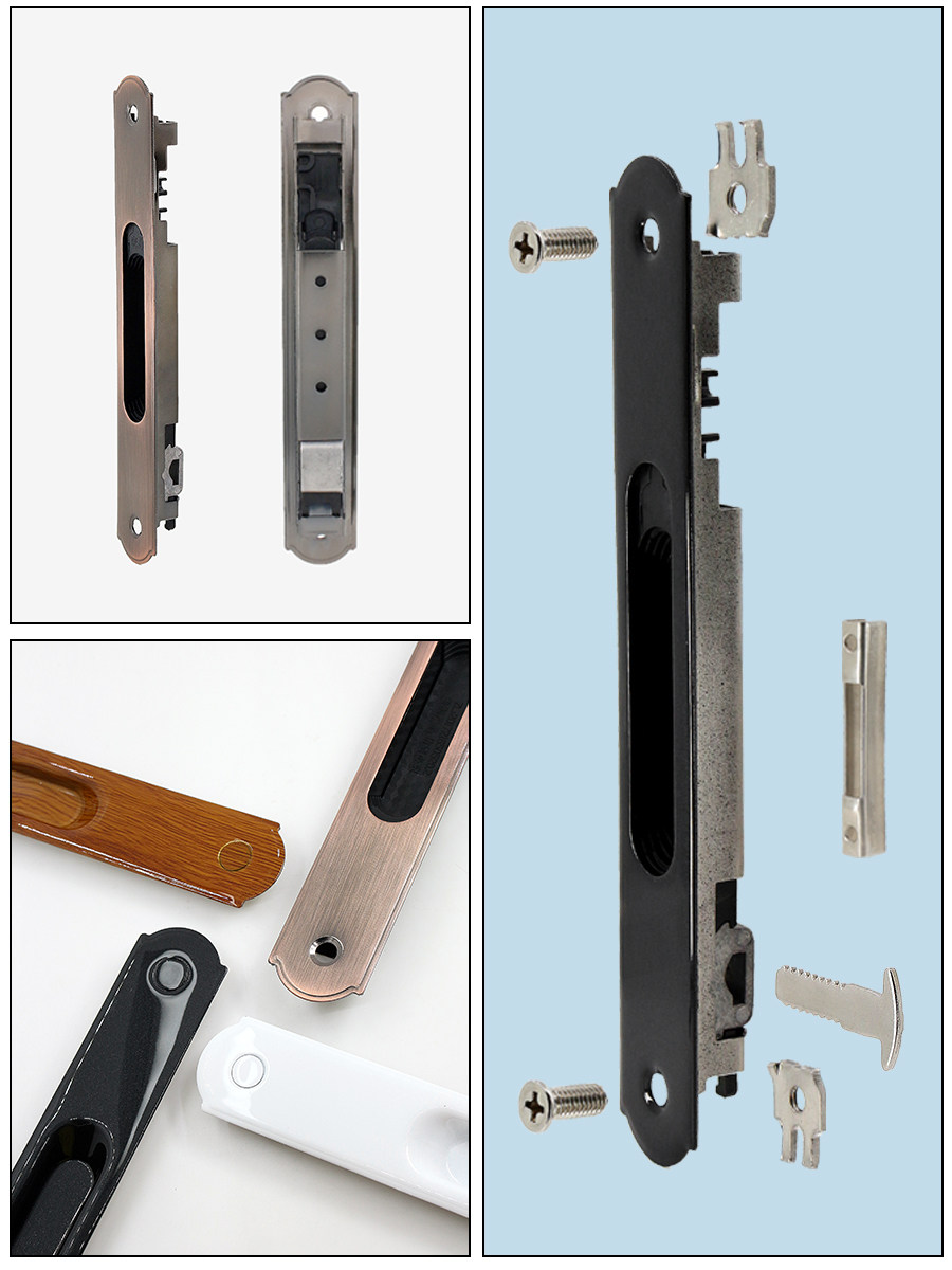 90铝合金门窗钩锁阳台推拉门锁栓锁扣移窗户不锈钢条形锁碰锁勾锁