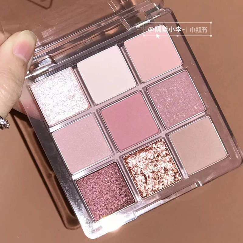 3ce眼影九色芋泥盘somedef烟粉爆闪大地亮片哑光眼影