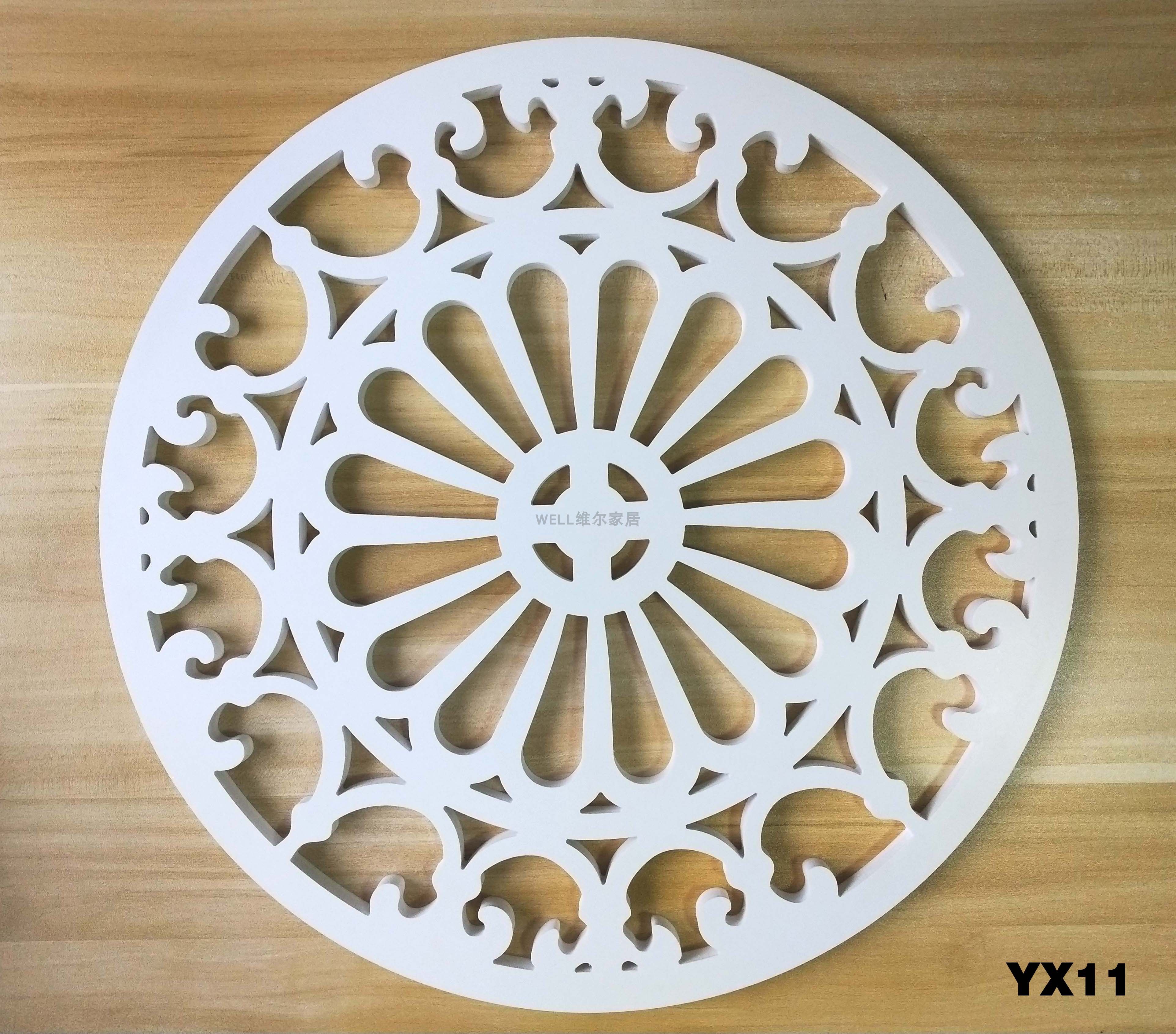 pvc雕花客厅餐厅过道吊顶镂空花格灯板壁挂木雕