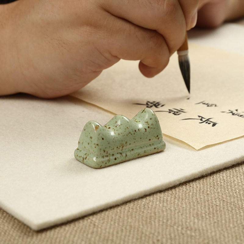 笔搁景德镇花釉青瓷匠人人手陶瓷可爱日式创意笔搁