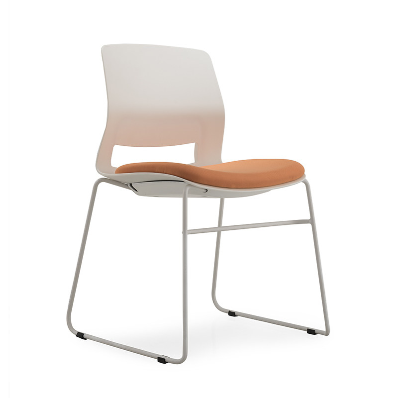 办公室会议椅无扶手简约办公椅白色塑胶休闲椅创意会议椅