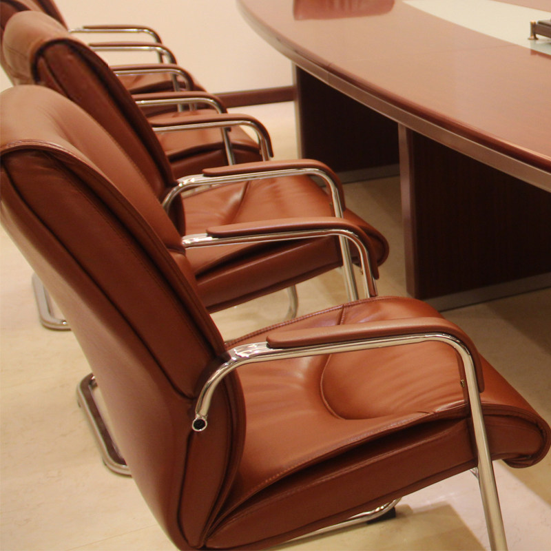 会议室固定椅子弓形会议黄色皮面办公椅电脑椅接待会议椅