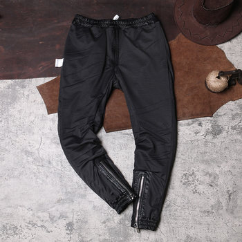 RO Dark High Street Goat Leather Motorcycle Pants Leather Pants ຫນັງແທ້ຂອງແມ່ຍິງແຫ່ງຊາດຄົນອັບເດດ: ການເຮັດວຽກເຄື່ອງນຸ່ງຫົ່ມ Cannonball Pants