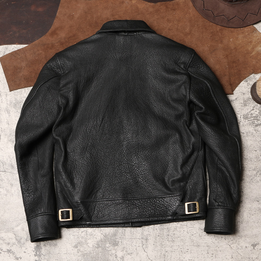 瑕疵清仓萨克cossack美式皮夹克青果鹿皮皮衣男士皮衣