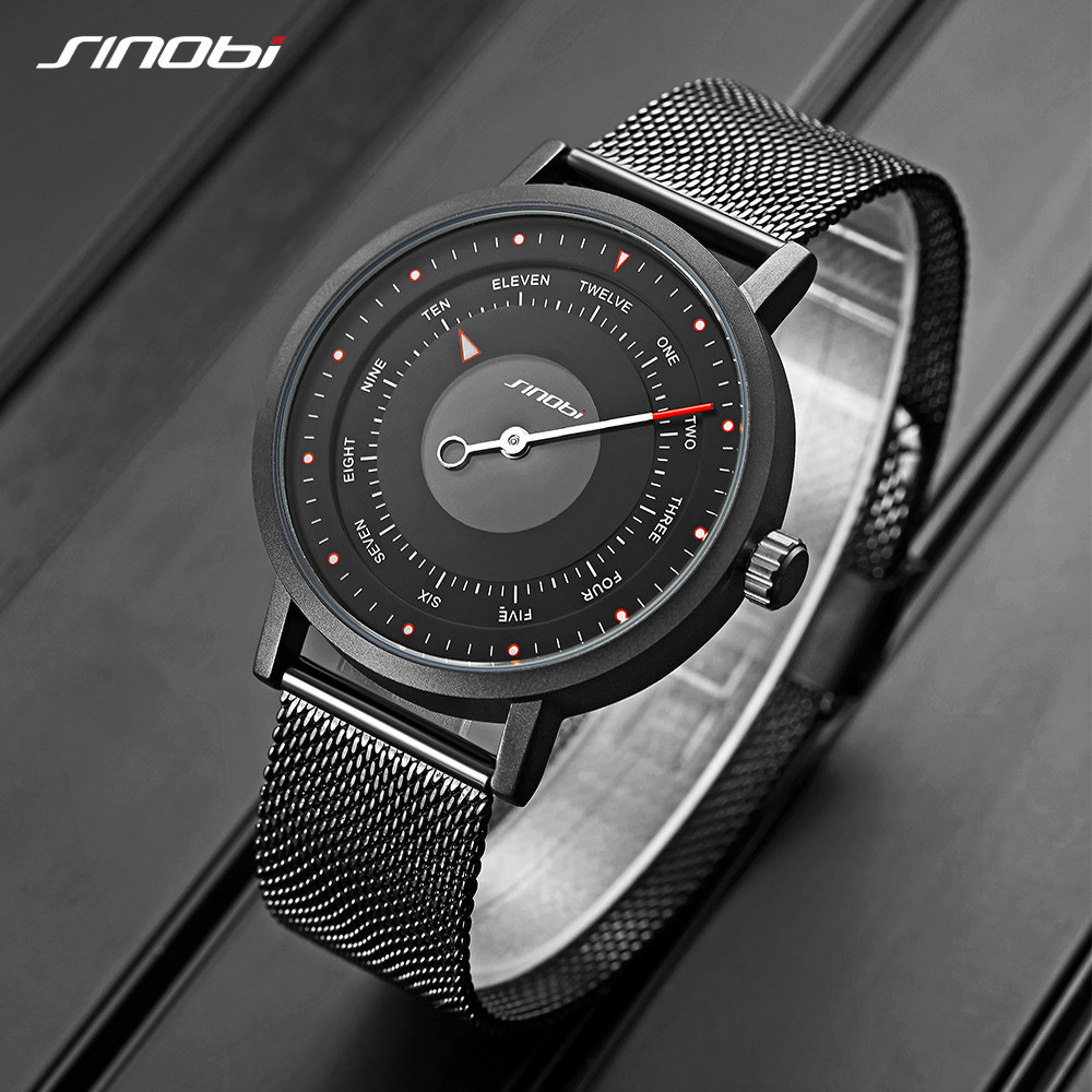 sinobi时诺比概念创意个性新型男士石英表抖音网红机车国产腕表