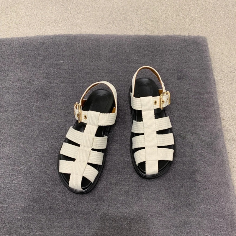 mona新款海边镂空春夏季2021罗马包头复古沙滩罗马凉鞋