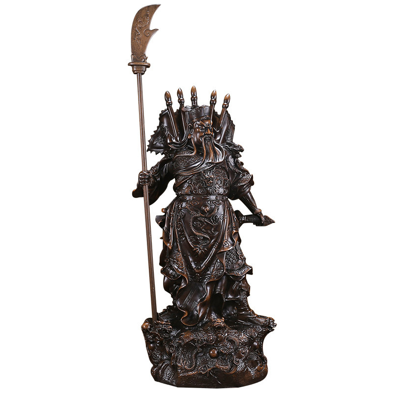 关羽供奉店铺武财神大号令旗关公龙立九龙站立摆件