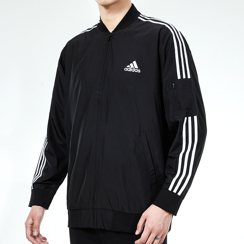 阿迪达斯男装夹克上衣2021秋季新款跑步运动服休闲运动茄克