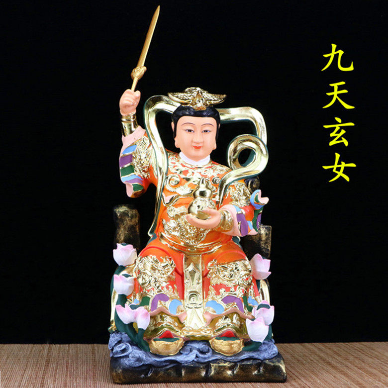 九天踏凤女神像玄母神像树脂佛像道教神像镇摆件摆件