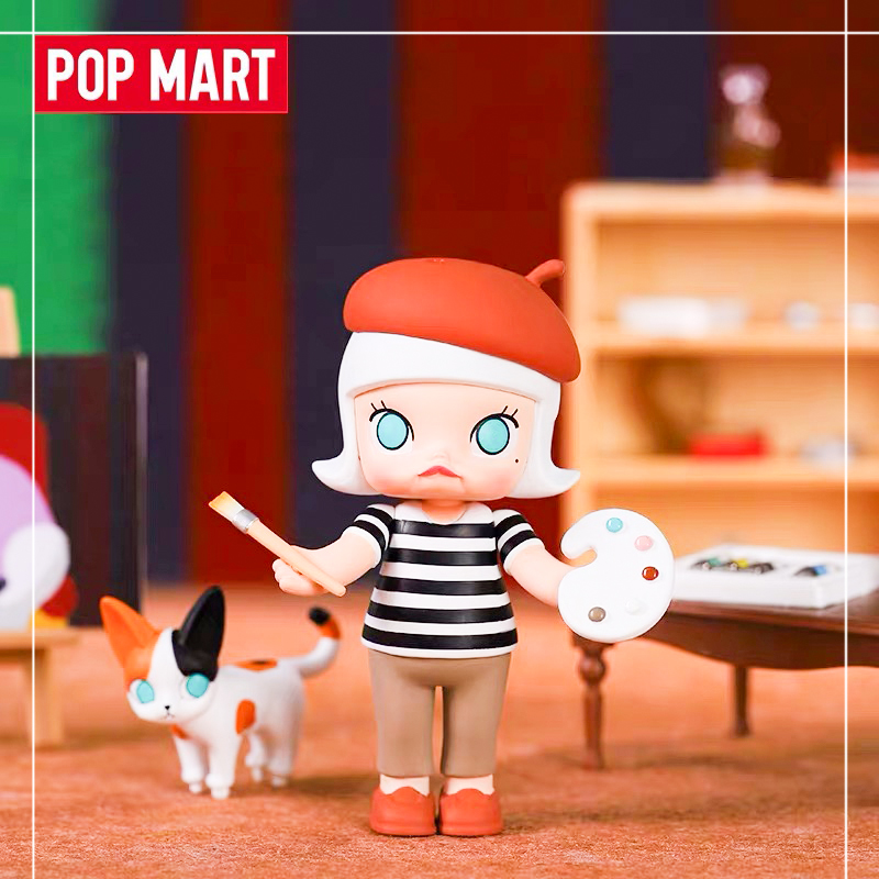 泡泡玛特molly艺术大亨系列盲盒popmart茉莉橙色手办潮玩盲盒