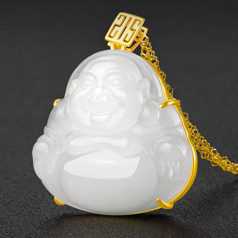 7000年玉佛佛玉弥勒正品笑佛白玉吊坠白玉佛和田颈饰
