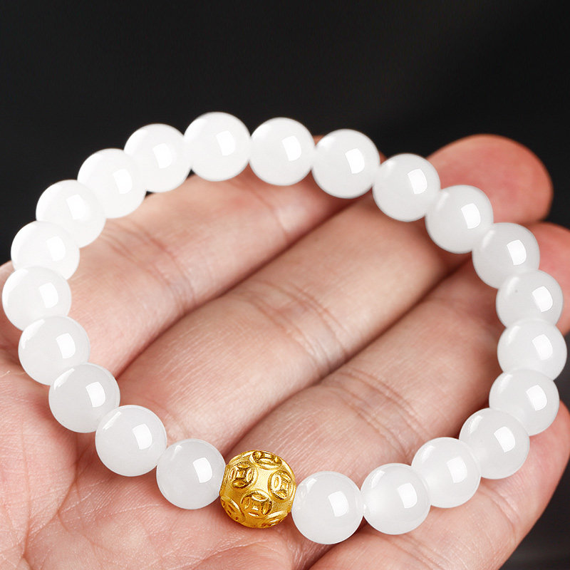 手链7000年和田金珠女白玉手金玉满堂手串男女时尚颈饰