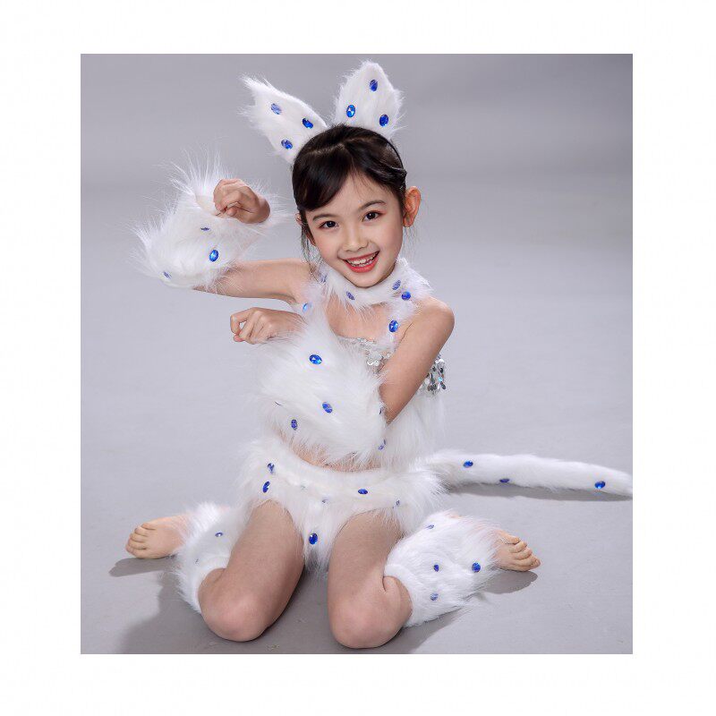 新品波斯猫表演幼儿小猫猫咪舞蹈服装猫叫跳舞儿童演出服