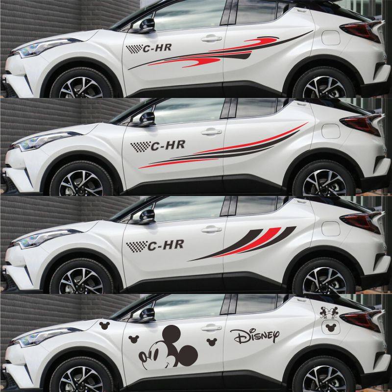 适用于chr车贴拉花奕泽车身腰线彩条贴画chr汽车装饰贴