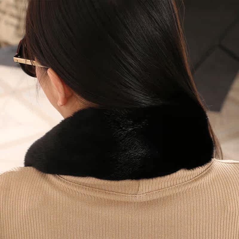 新款水貂皮围脖围巾皮草保暖整只整张貂绒毛狐狸围脖围巾披肩标本