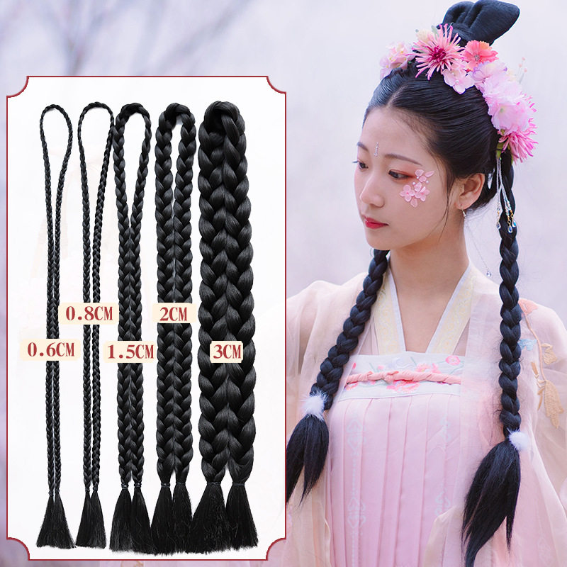 古装假发影视演出儿童辫子表演造型古代拍照马尾