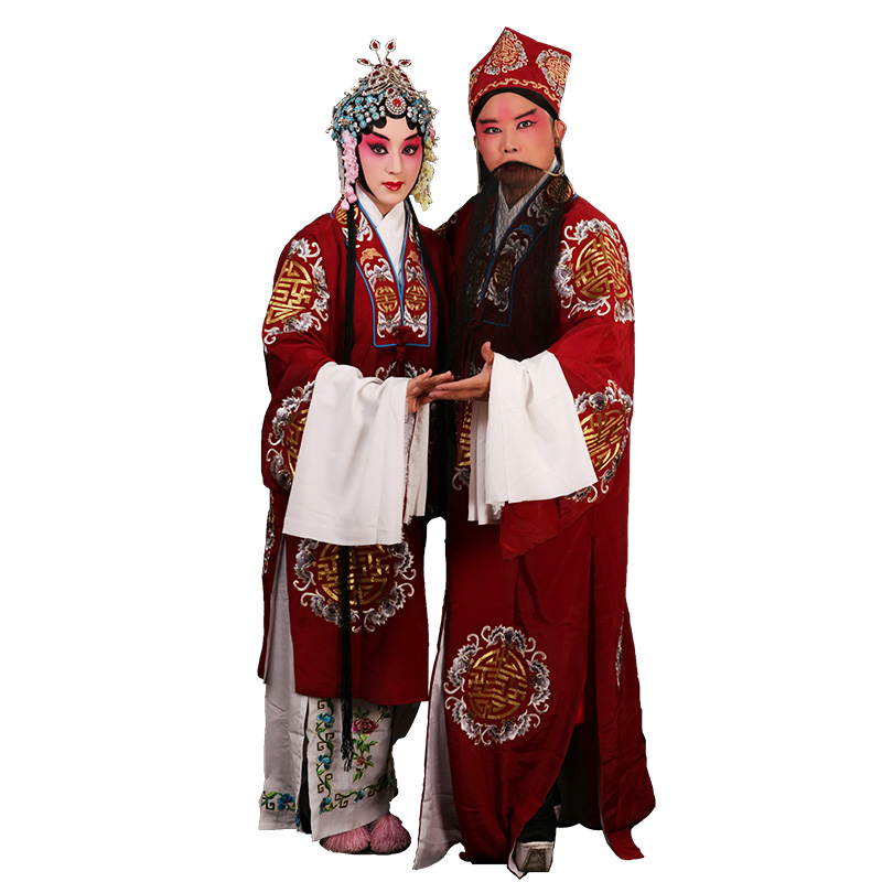 正龙戏装 女穆桂英捧印 男女员外对披 花旦演出服装 京剧戏曲古装