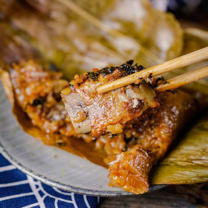 端午节送礼 衢州农家手工咸菜排骨粽 超大仔排鲜肉粽子5只真空装