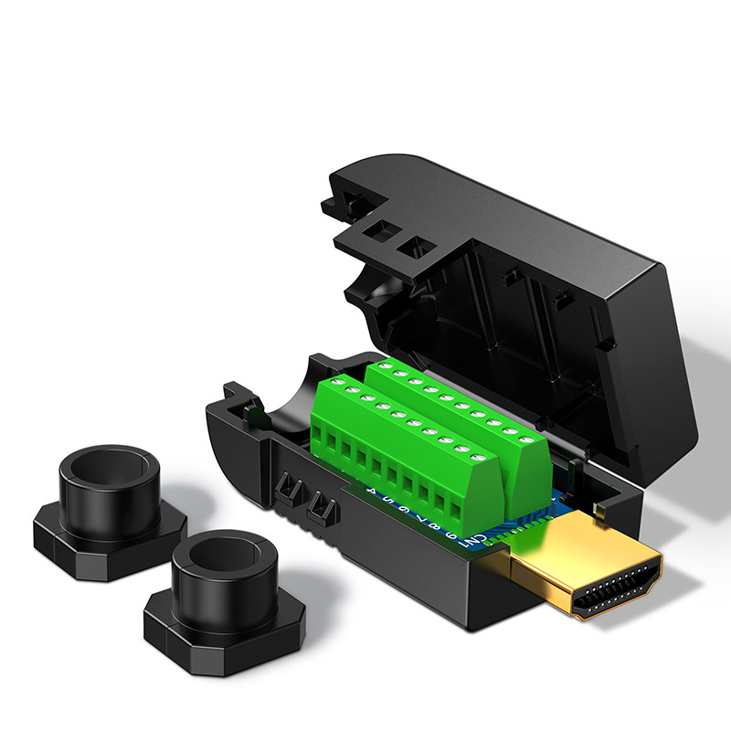 绿联hdmi免焊接头高清插头通用维修接线盒模块连接器