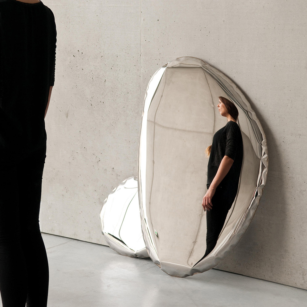 设计师创意艺术水滴不锈钢镜子网红装饰挂墙异形穿衣镜