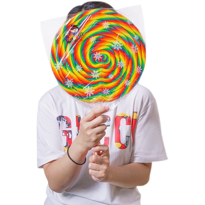 网红五彩超大波板糖1000g创意意高颜值七彩功夫糖果