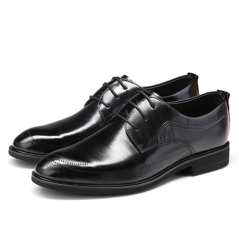 珠王男鞋蛛王正品蜘蛛网皮鞋知朱王高男式真皮正装皮鞋