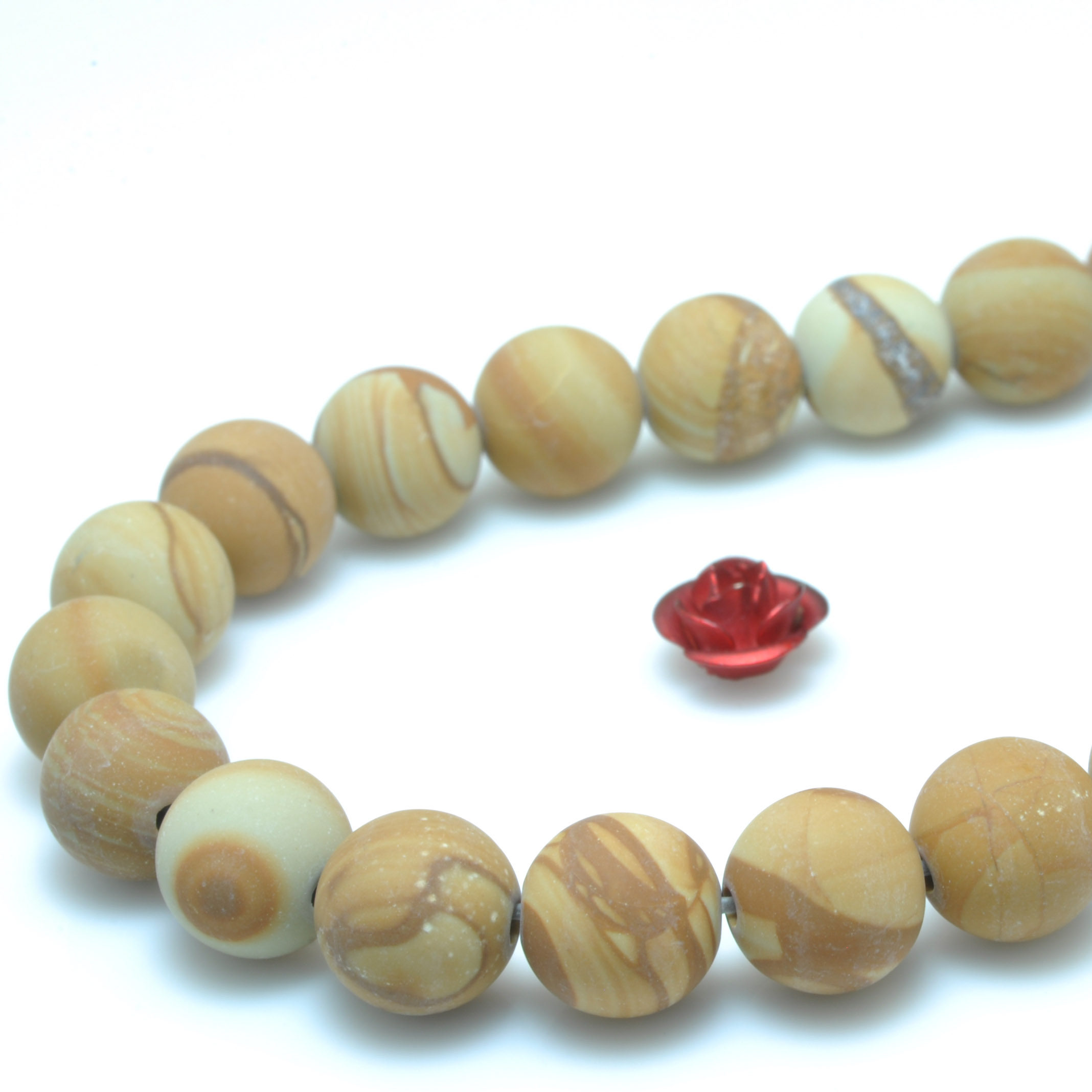 木纹石天然圆珠串散珠串珠子手工饰品diy星系手链项链耳环毛衣链