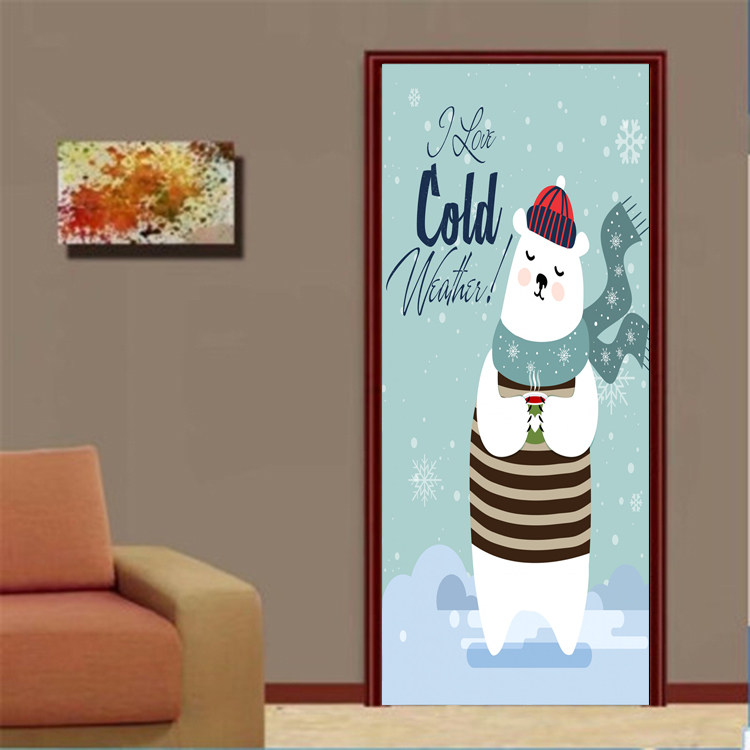 卫生间门贴纸厕所门贴画装饰创意的墙贴整张玻璃门3d立体门画自粘