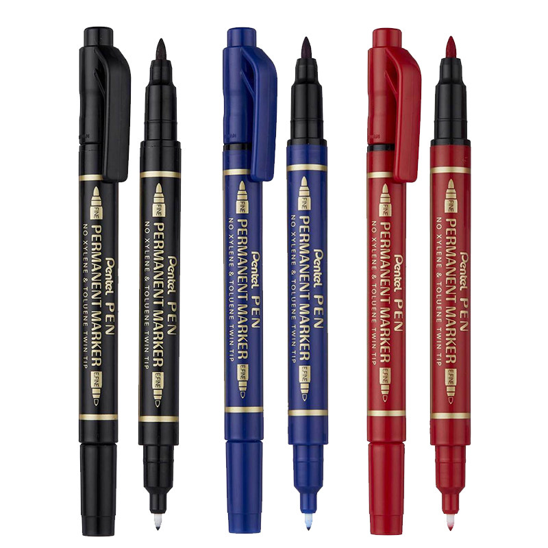 日本油性红蓝marker勾线笔表面笔多胶片木材玻璃记号笔