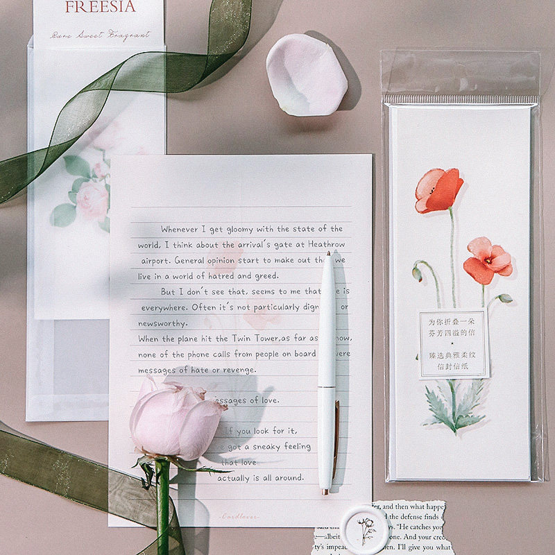 白糖杂货她的花园信封信纸清新ins信纸