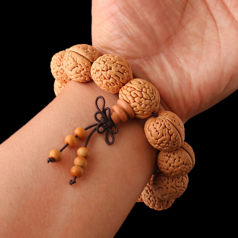 手串核桃桃胡脑纹桃核文玩小核桃手链中老年男女手串